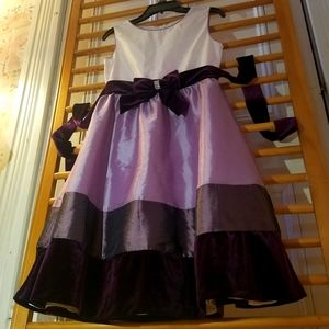 Fancy White Lavender Plum Easter dress 12 wedding